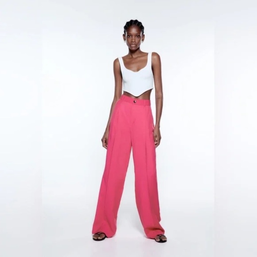 ZARA New with Tags: Full-Length Pink Pants/Trousers (Ref. 7385/495)